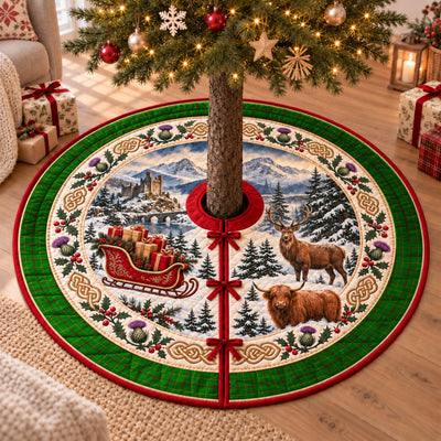 Clan Tribe of Mar Tartan Highland Christmas Tree Skirt
