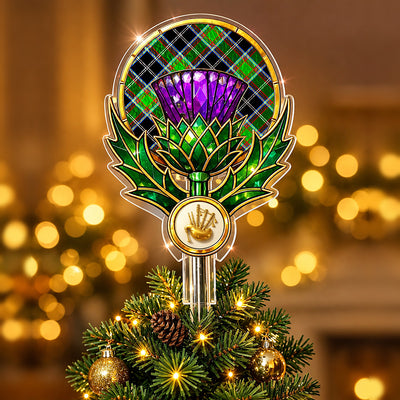 Clan Webster Tartan Thistle Christmas Tree Topper
