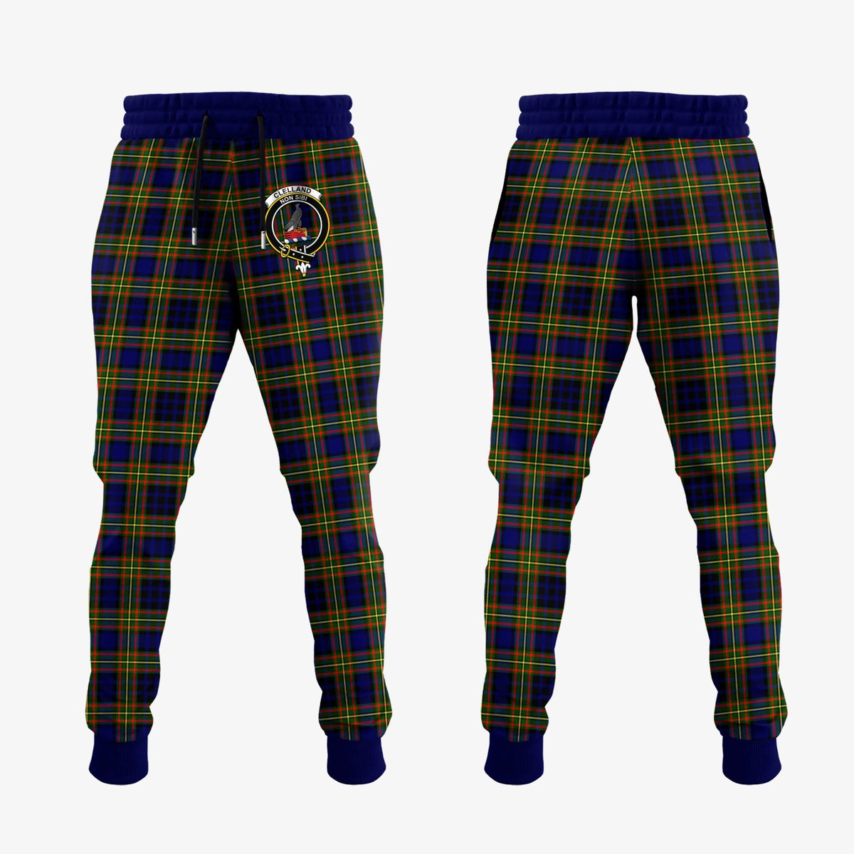 Clan Clelland Modern Tartan Crest Jogger Sweatpants SL34 Clan Clelland Tartan Today   