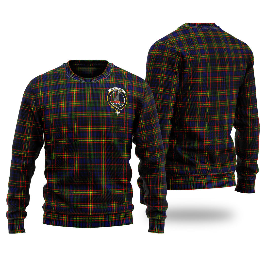 Clan Clelland Modern Tartan Christmas Ugly Sweater QX68 Clelland Modern Tartan Tartan Sweater   