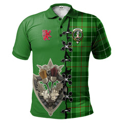 Clan Clephan Tartan Polo Shirt - Lion Rampant And Celtic Thistle Style RS58 Clephan Tartan Tartan Polo   