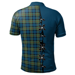Clan Colquhoun Ancient Tartan Polo Shirt - Lion Rampant And Celtic Thistle Style CD85 Colquhoun Ancient Tartan Tartan Polo   