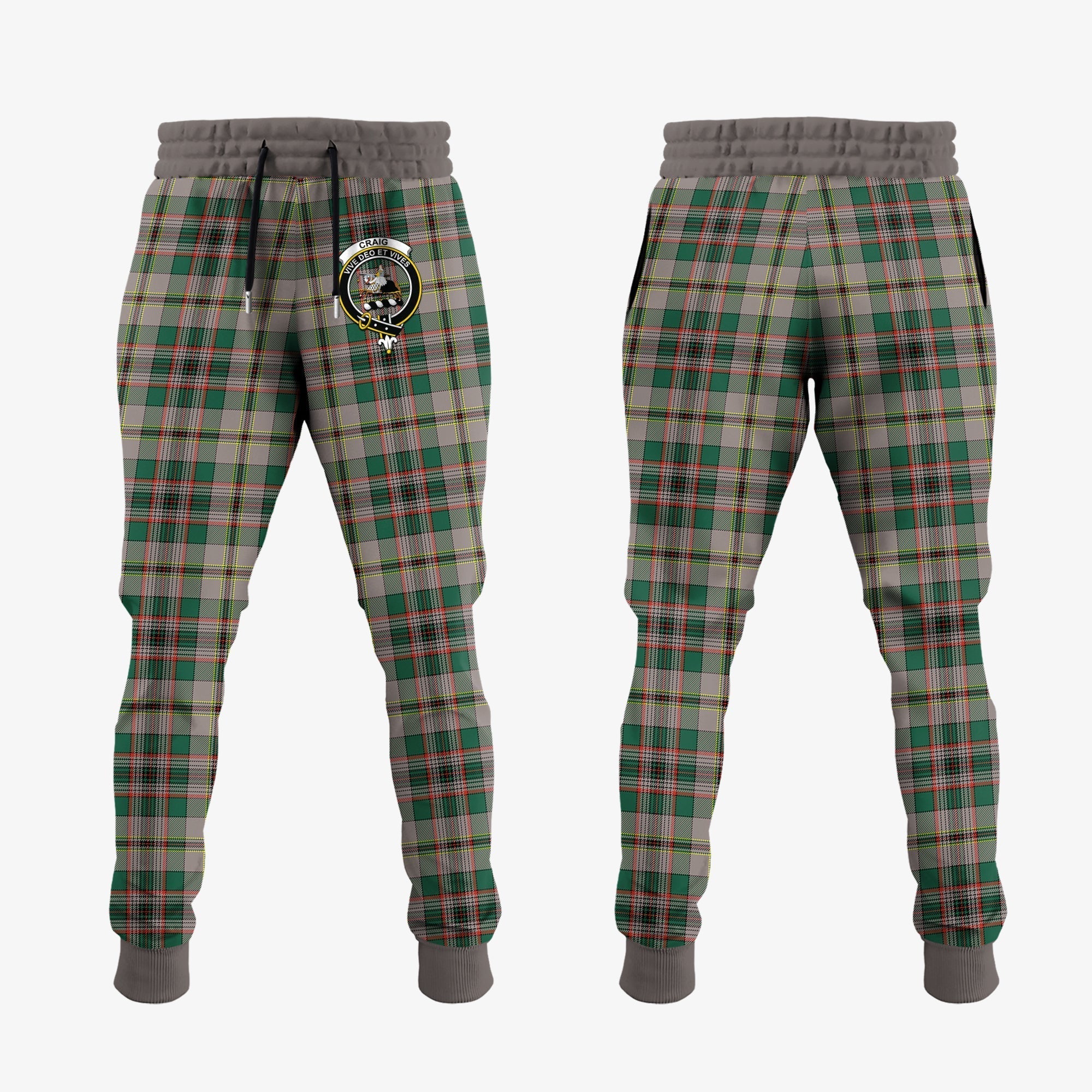 Clan Craig Ancient Tartan Crest Jogger Sweatpants AK65 Clan Craig Tartan Today   