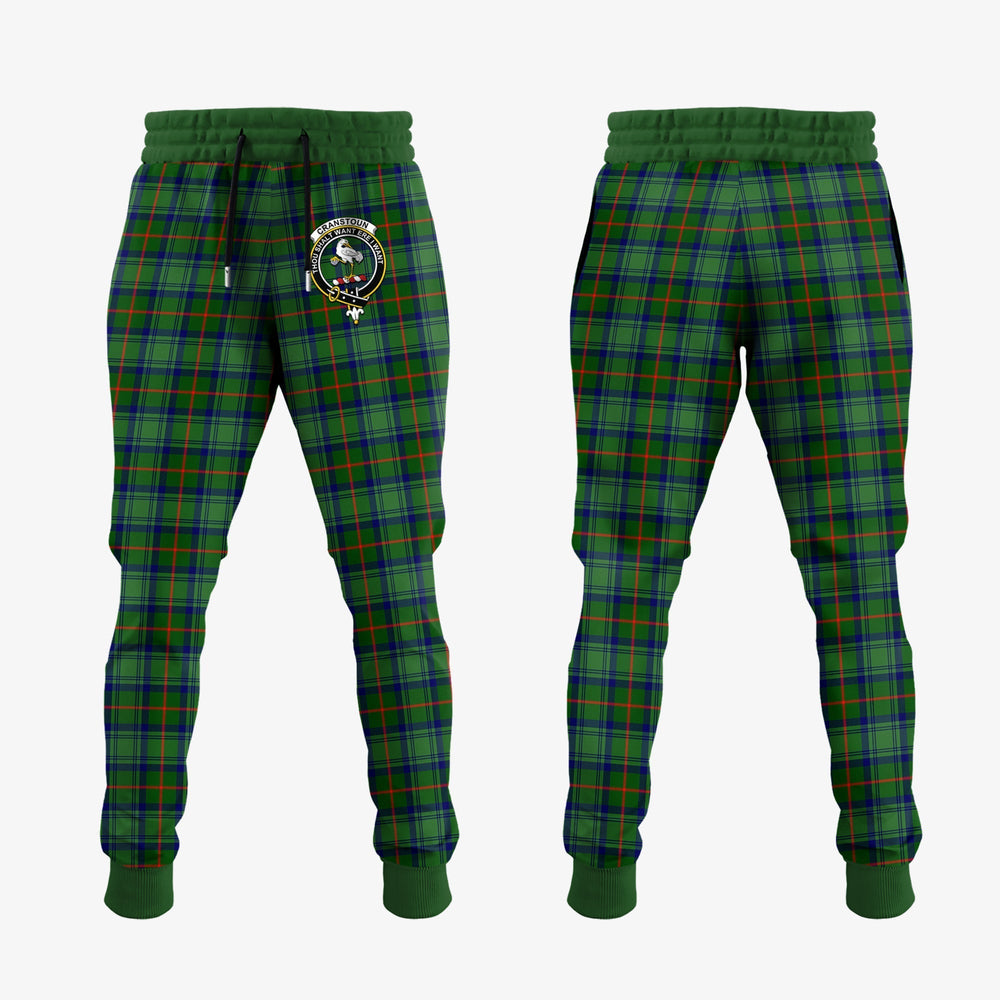Clan Cranstoun Tartan Crest Jogger Sweatpants LV65 Clan Cranstoun Tartan Today   
