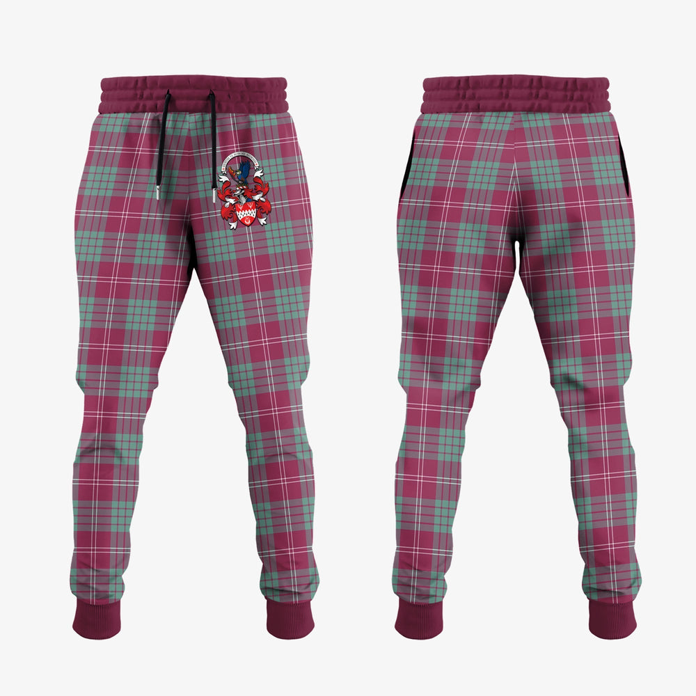 Clan Crawford Ancient Of NewZealand Tartan Crest Jogger Sweatpants WU42 Clan Crawford Tartan Today   