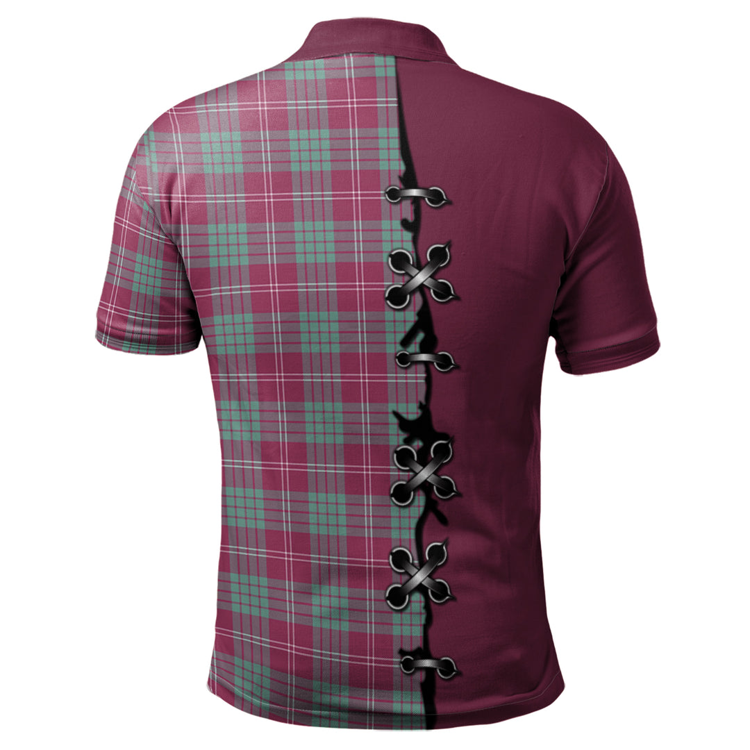 Clan Crawford Ancient of NewZealand Tartan Polo Shirt - Lion Rampant And Celtic Thistle Style VW95 Crawford Ancient of NewZealand Tartan Tartan Polo   