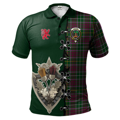 Clan Crosbie Tartan Polo Shirt - Lion Rampant And Celtic Thistle Style OY15