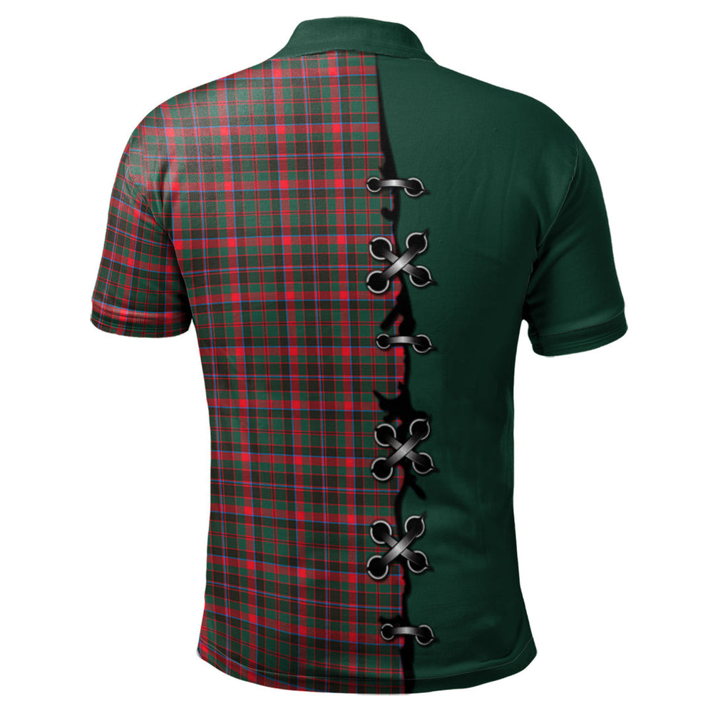 Clan Cumming Hunting Modern Tartan Polo Shirt - Lion Rampant And Celtic Thistle Style QC20 Cumming Hunting Modern Tartan Tartan Polo   