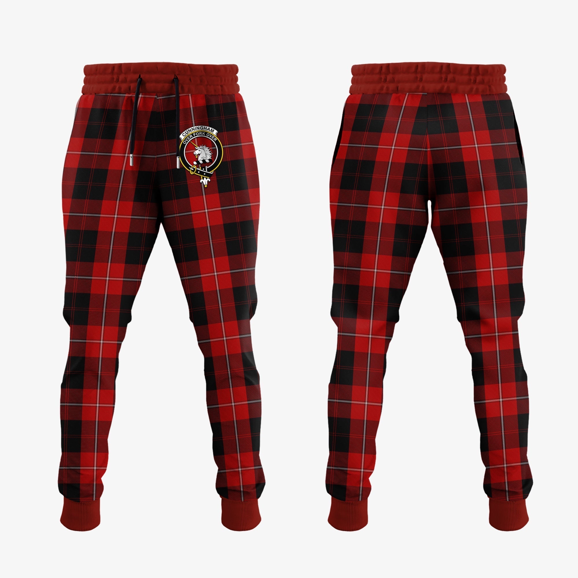Clan Cunningham Tartan Crest Jogger Sweatpants AF76 Clan Cunningham Tartan Today   