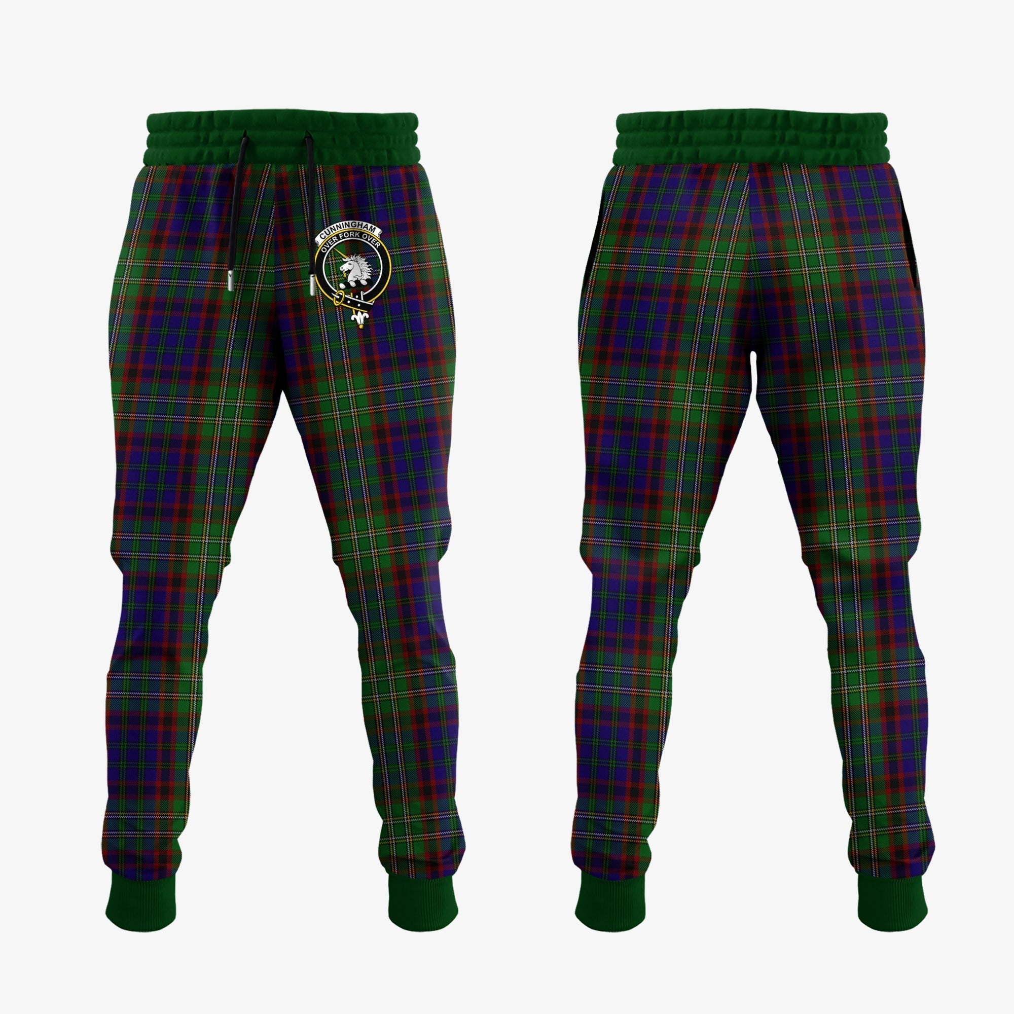 Clan Cunningham Hunting Tartan Crest Jogger Sweatpants QX43 Clan Cunningham Tartan Today   