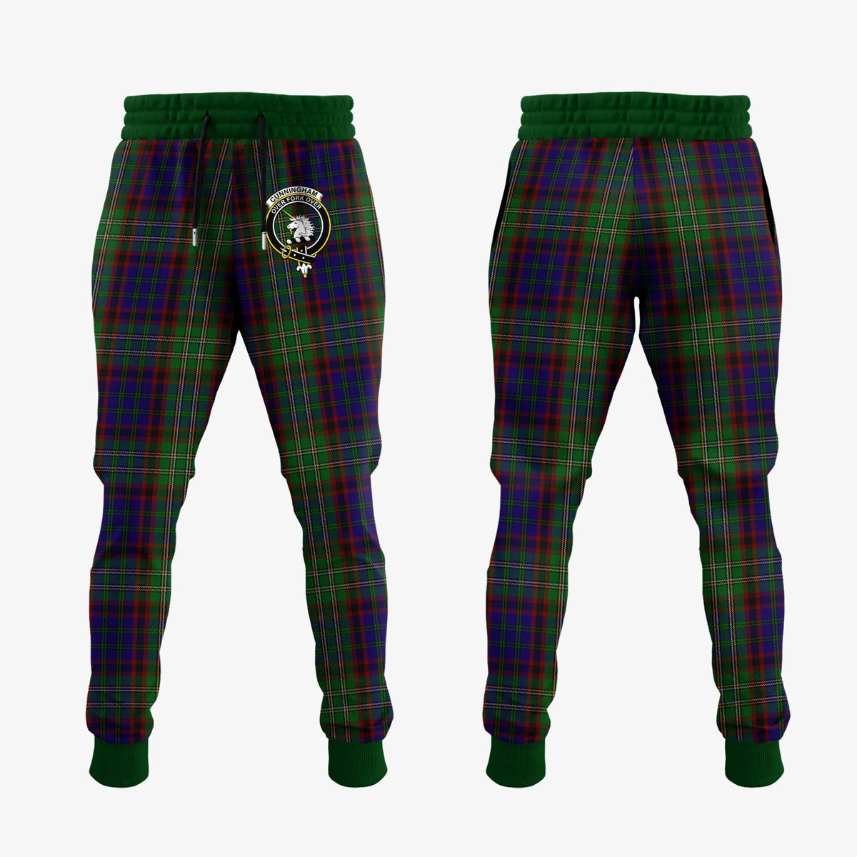 Clan Cunningham Hunting Tartan Crest Jogger Sweatpants QX43 Clan Cunningham Tartan Today   