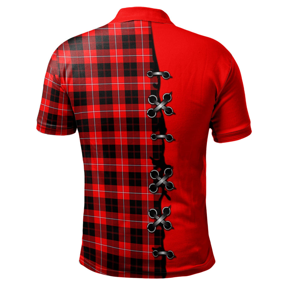 Clan Cunningham Modern Tartan Polo Shirt - Lion Rampant And Celtic Thistle Style RO18 Cunningham Modern Tartan Tartan Polo   