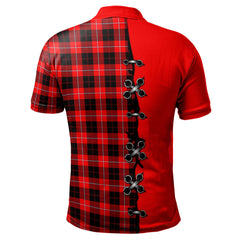 Clan Cunningham Modern Tartan Polo Shirt - Lion Rampant And Celtic Thistle Style RO18 Cunningham Modern Tartan Tartan Polo   