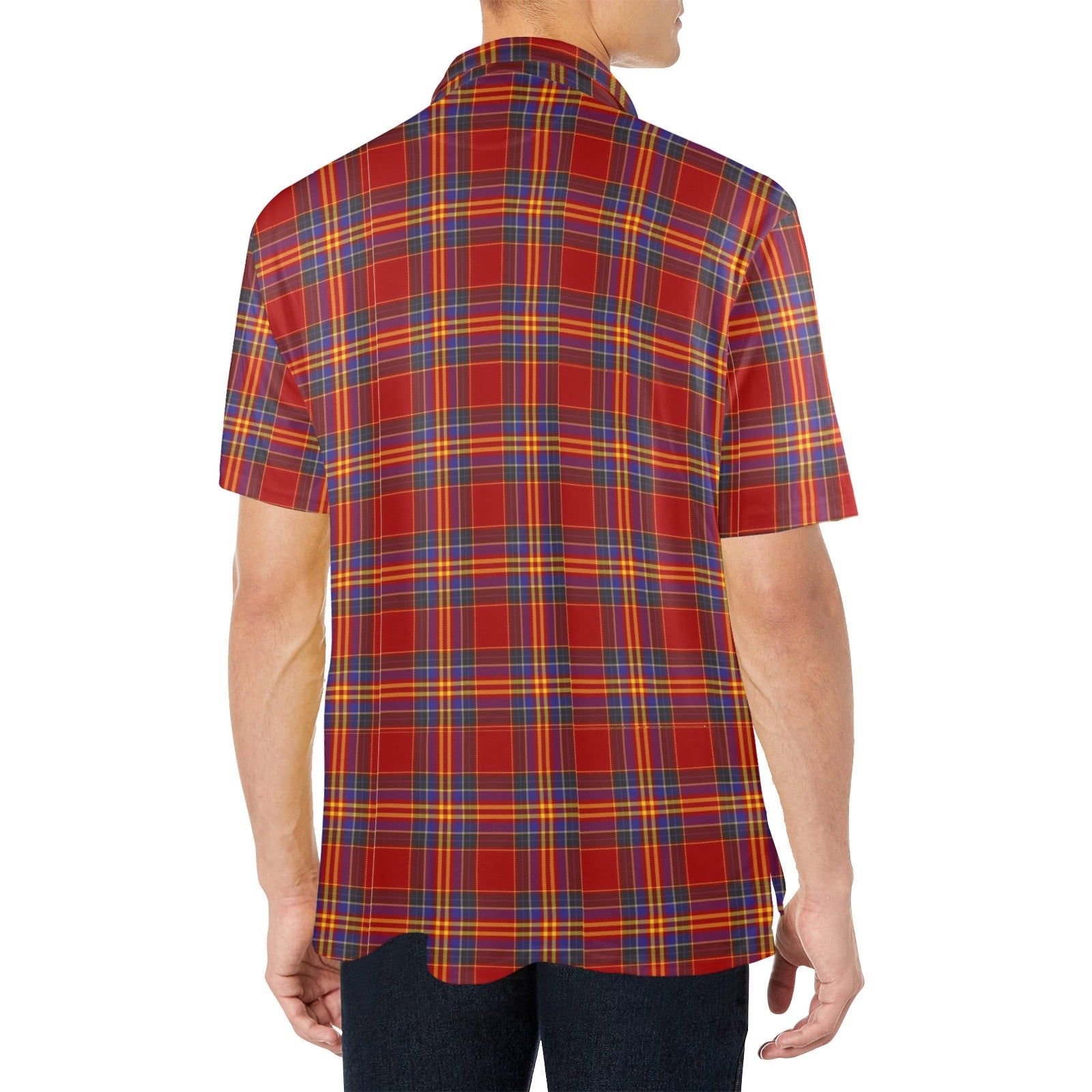 Clan Arizona Fire Service Pipe Band Tartan Polo Shirt Adair Tartan Tartan Polo   