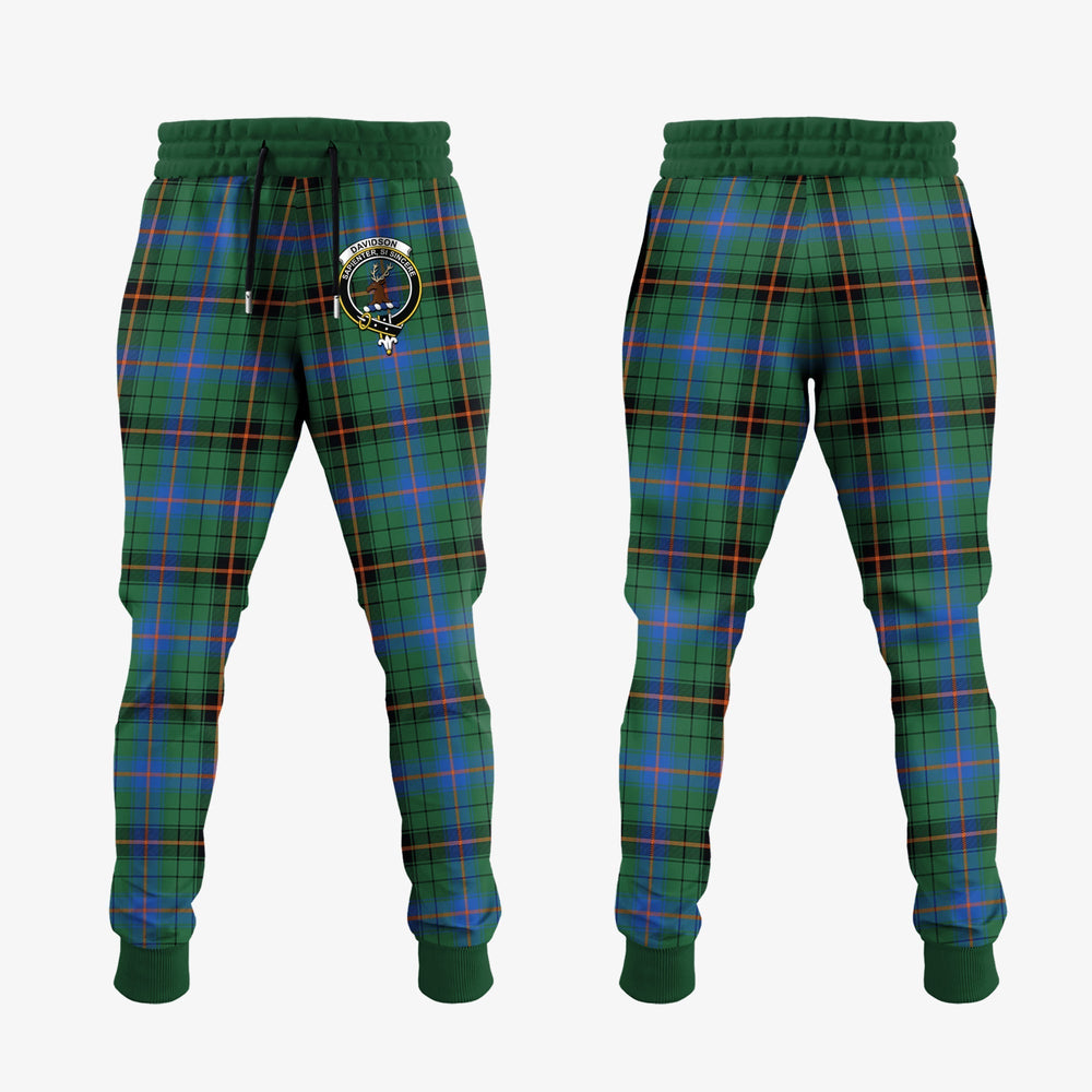 Clan Davidson Ancient Tartan Crest Jogger Sweatpants NU88 Clan Davidson Tartan Today   