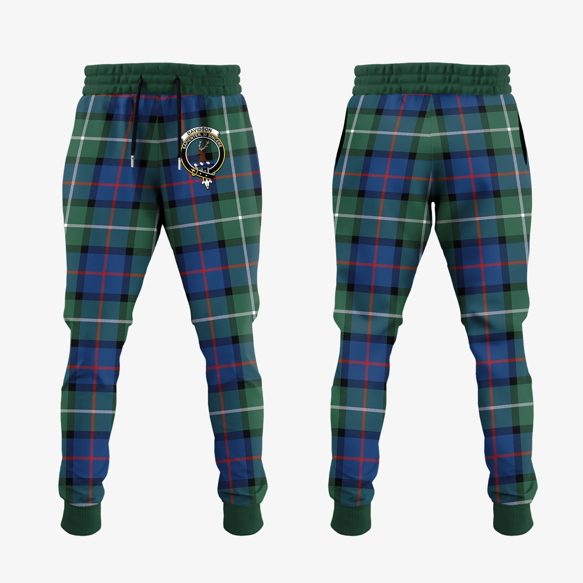 Clan Davidson Of Tulloch Tartan Crest Jogger Sweatpants ZA54 Clan Davidson Tartan Today   