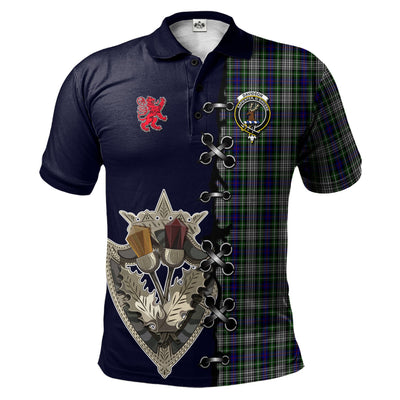 Clan Davidson of Tulloch Dress Tartan Polo Shirt - Lion Rampant And Celtic Thistle Style XF67