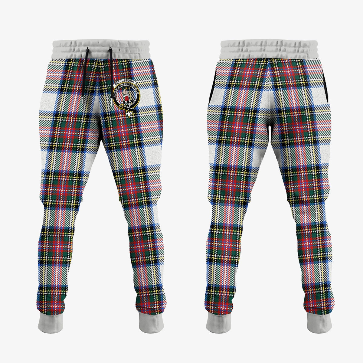 Clan Dennistoun Tartan Crest Jogger Sweatpants PO66 Clan Dennistoun Tartan Today   