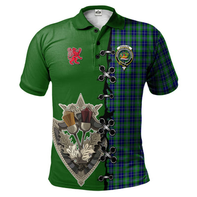 Clan Douglas Tartan Polo Shirt - Lion Rampant And Celtic Thistle Style YB25