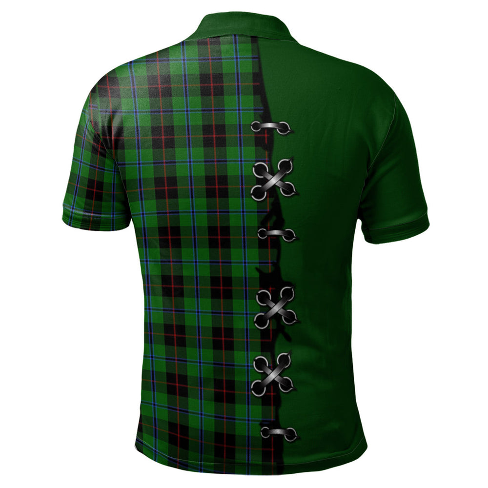 Clan Douglas Black Tartan Polo Shirt - Lion Rampant And Celtic Thistle Style NU93 Douglas Black Tartan Tartan Polo   