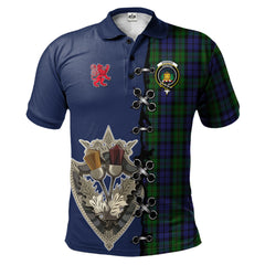 Clan Dundas Tartan Polo Shirt - Lion Rampant And Celtic Thistle Style QD96 Dundas Tartan Tartan Polo   