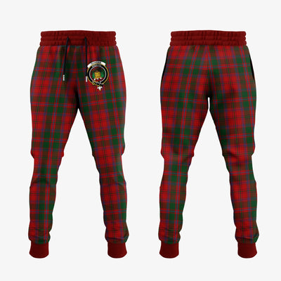 Clan Dundas Red Tartan Crest Jogger Sweatpants