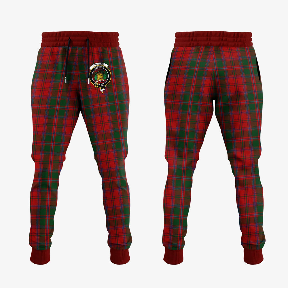 Clan Dundas Red Tartan Crest Jogger Sweatpants XB42 Clan Dundas Tartan Today   