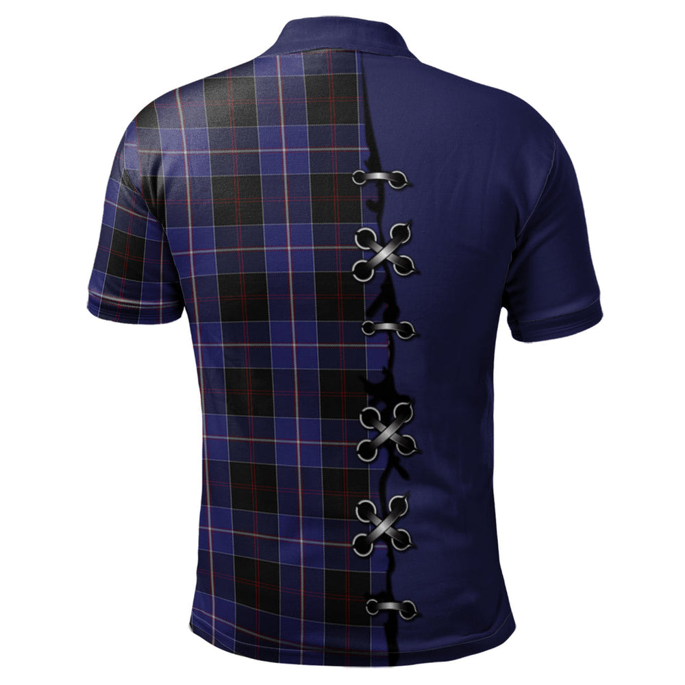 Clan Dunlop Tartan Polo Shirt - Lion Rampant And Celtic Thistle Style LW72 Dunlop Tartan Tartan Polo   
