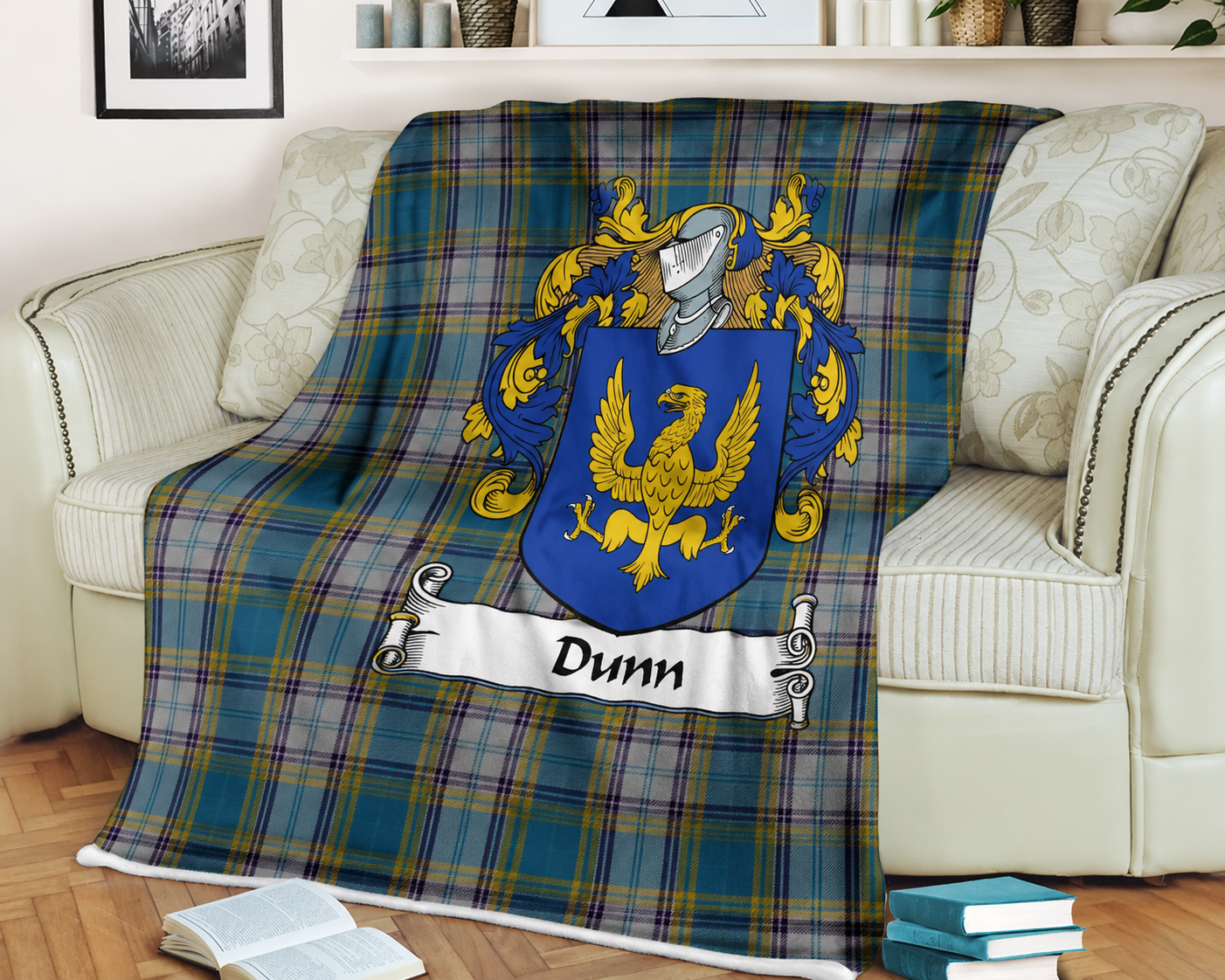 Clan Dunn Family Tartan Crest Blanket