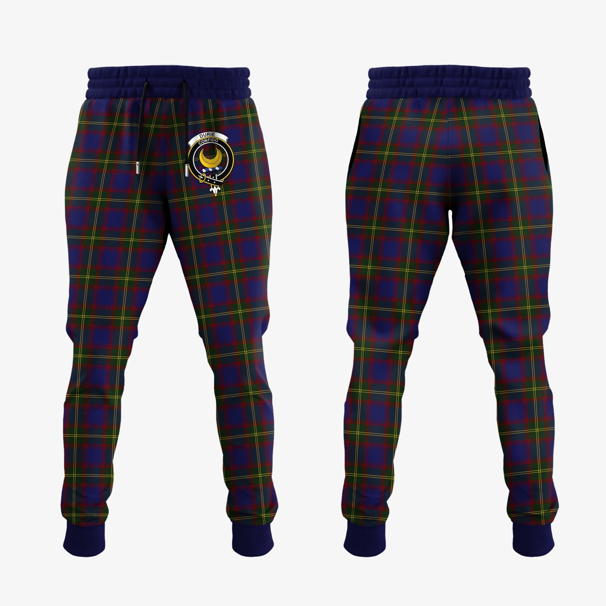 Clan Durie Tartan Crest Jogger Sweatpants ST85 Clan Durie Tartan Today   