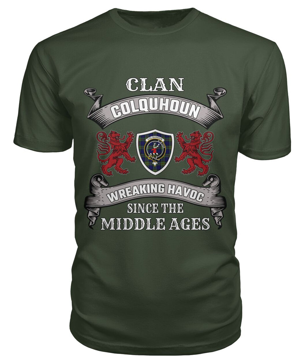 Clan Colquhoun Family Tartan 2D T-shirt VF29 Colquhoun Tartan Clan Tartan T-Shirt City Green S Colquhoun Tartan Clan