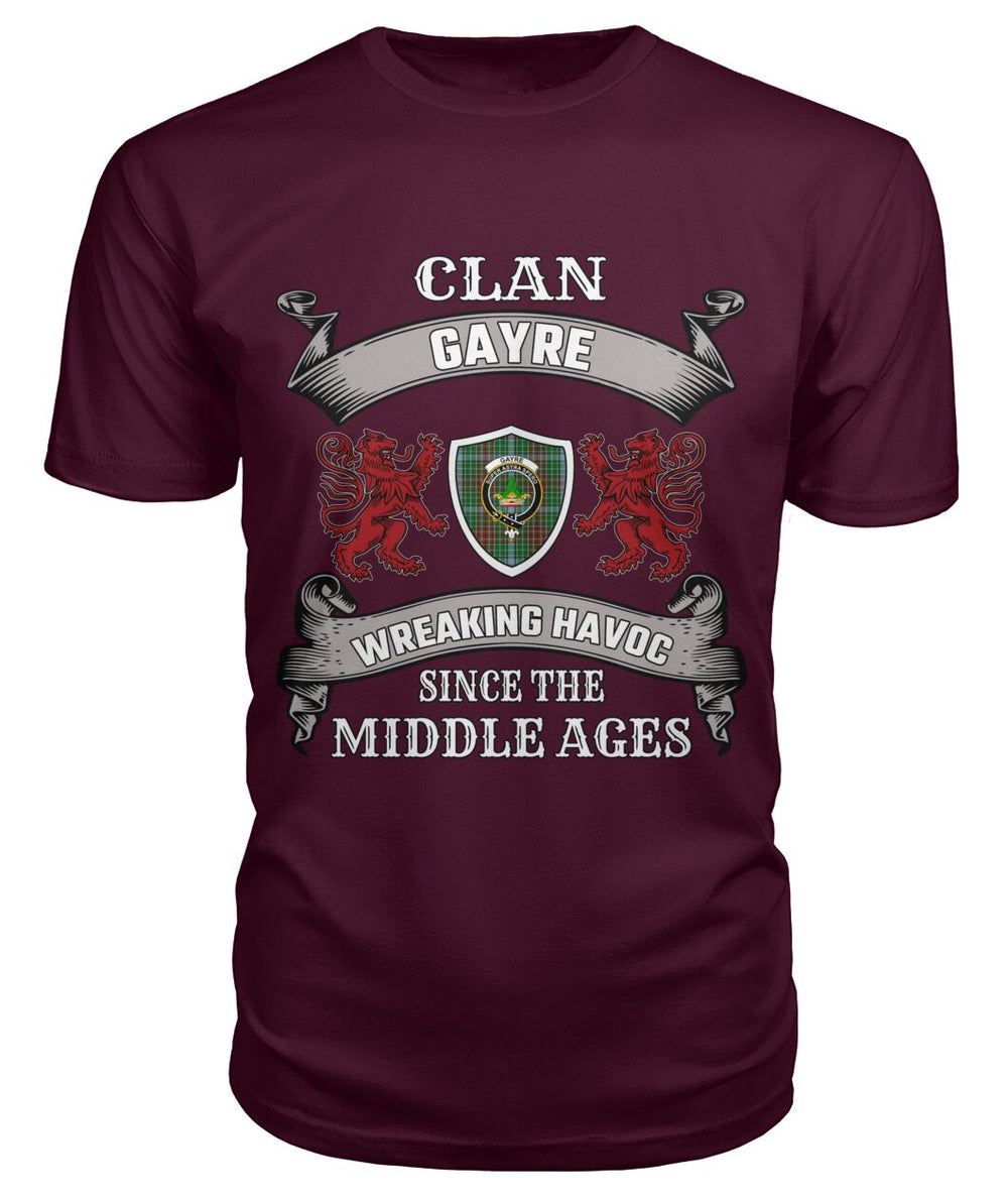 Clan Gayre Family Tartan 2D T-shirt AT93 Gayre Tartan Clan Tartan T-Shirt Maroon S Gayre Tartan Clan