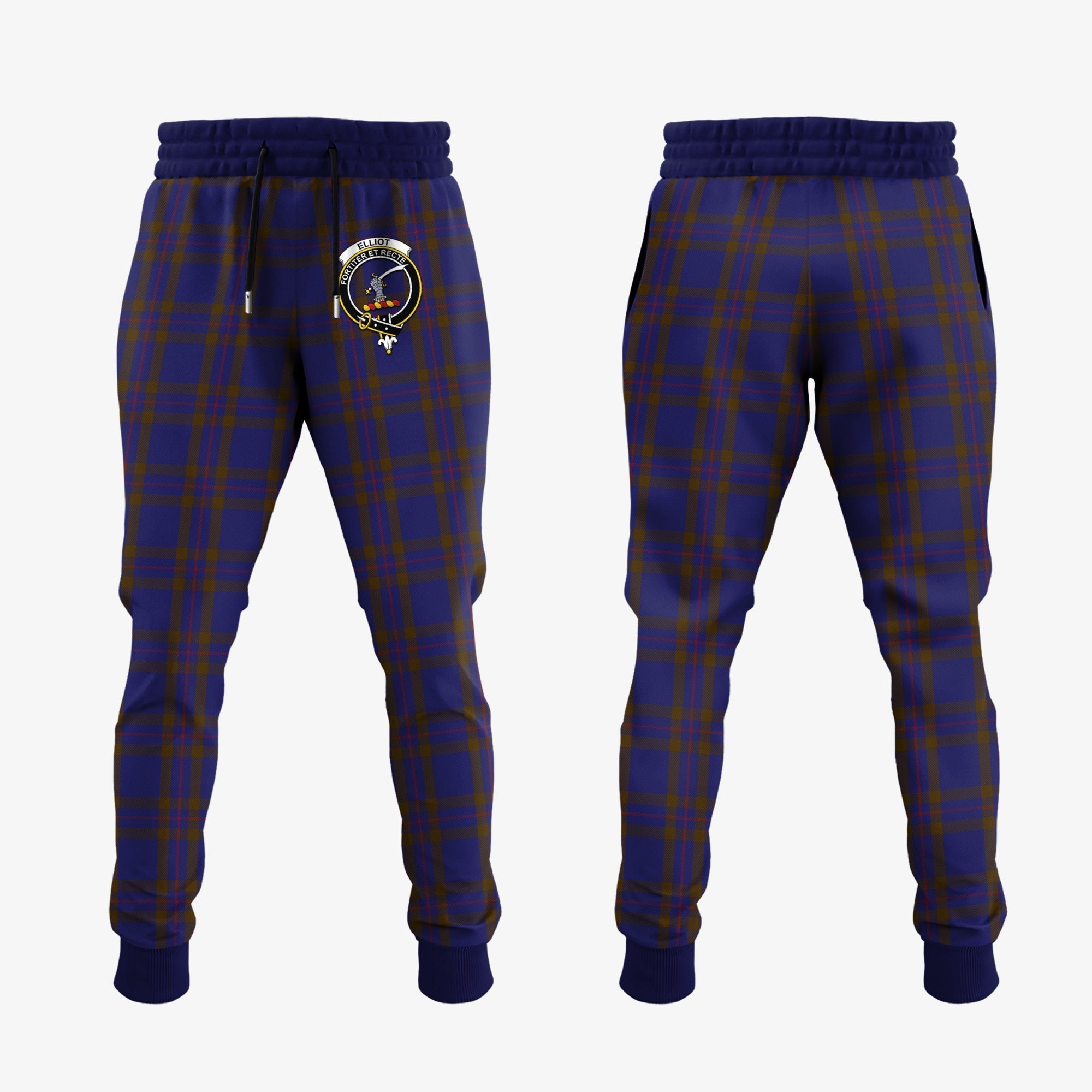 Clan Elliot Tartan Crest Jogger Sweatpants KL13 Clan Elliot Tartan Today   
