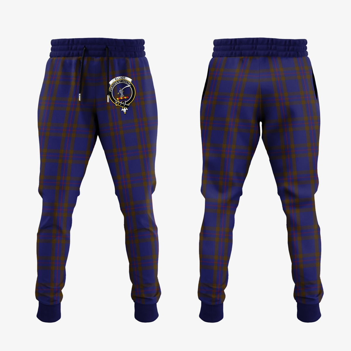 Clan Elliot Tartan Crest Jogger Sweatpants KL13 Clan Elliot Tartan Today   