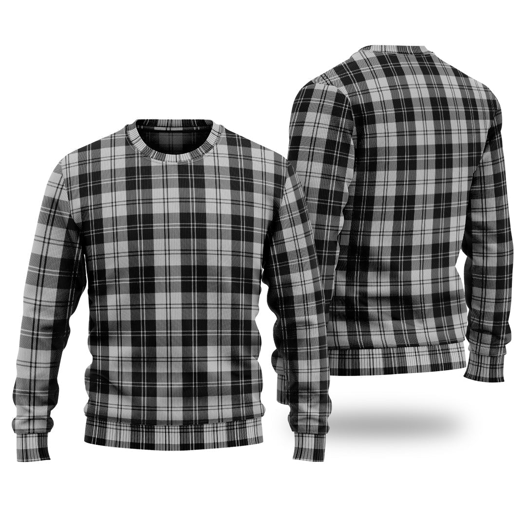 Clan Erskine Black and White Tartan Christmas Ugly Sweater IK77 Erskine Black and White Tartan Tartan Sweater   