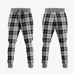 Clan Erskine Black And White Tartan Crest Jogger Sweatpants LA49 Clan Erskine Tartan Today   