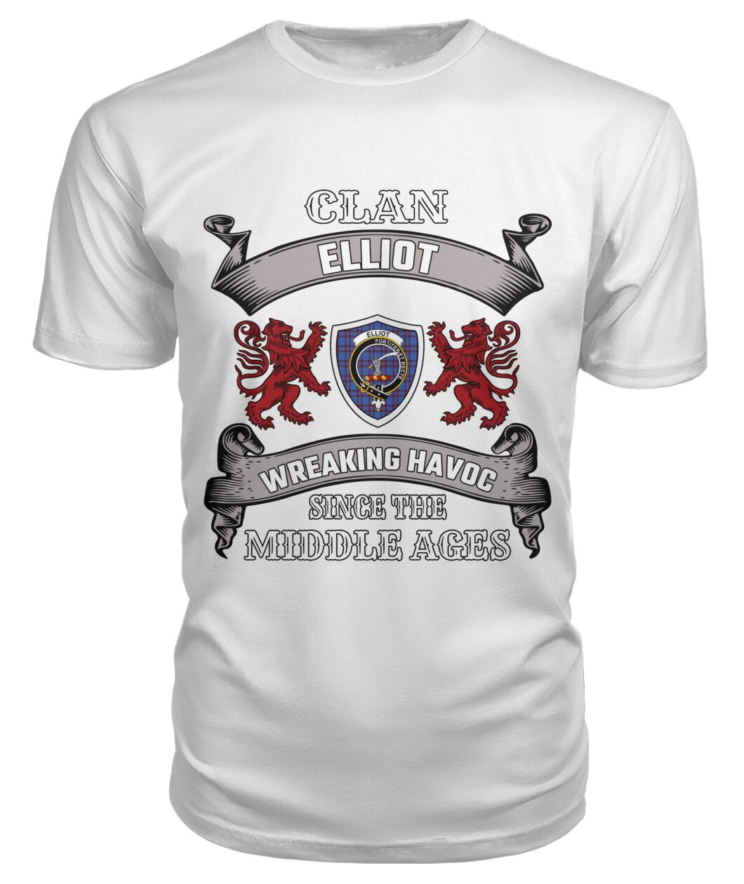 Clan Elliot Family Tartan 2D T-ShirtDV54 Elliot Tartan 2D T-Shirt Tartan T-Shirt White S Elliot Tartan 2D T-Shirt