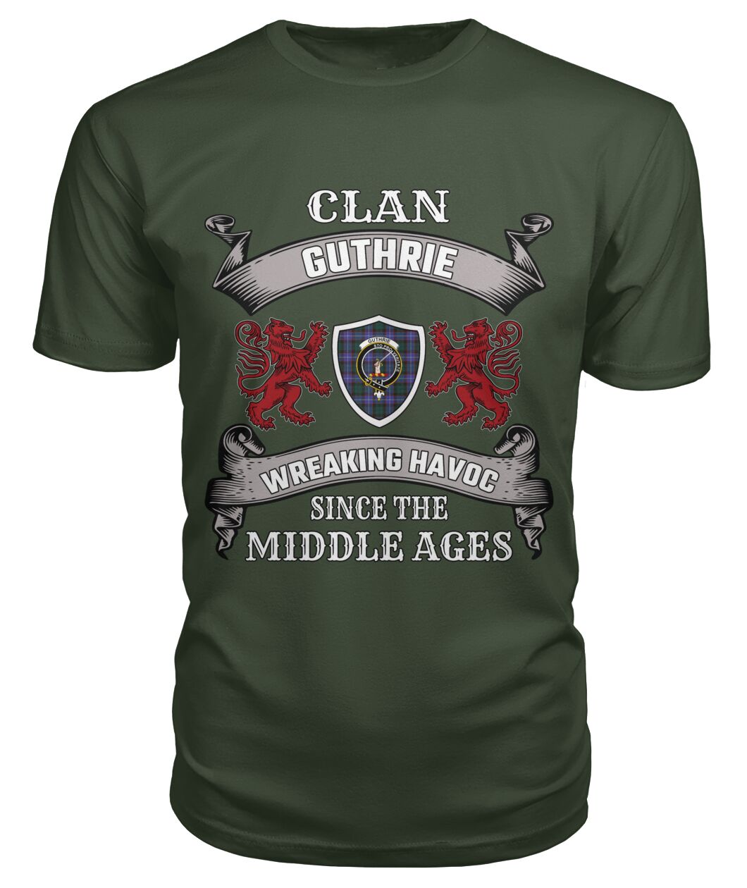 Clan Guthrie Family Tartan 2D T-shirt JB10 Guthrie Tartan Clan Tartan T-Shirt City Green S Guthrie Tartan Clan