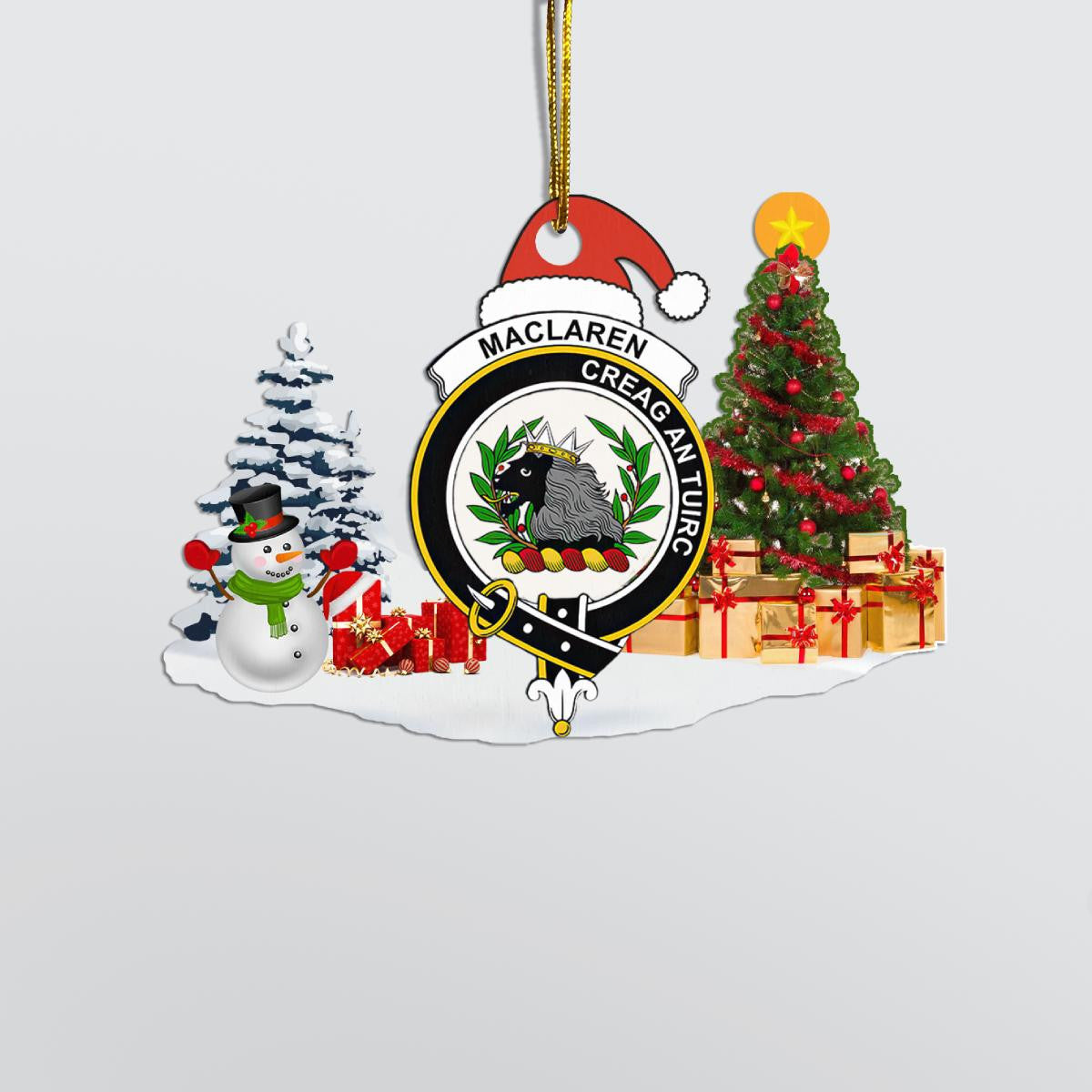 Clan MacLaren Crest Tartan Acrylic Christmas Ornament KC68 MacLaren Tartan Tartan Christmas   