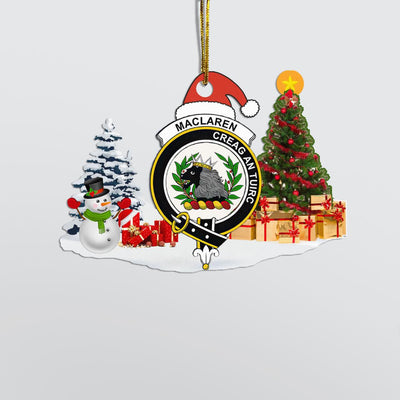 Clan MacLaren Crest Tartan Acrylic Christmas Ornament KC68