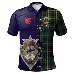 Clan Farquharson Dress Tartan Polo Shirt - Lion Rampant And Celtic Thistle Style NL28 Farquharson Dress Tartan Tartan Polo   