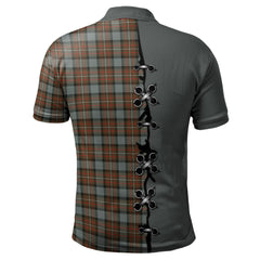Clan Ferguson Weathered Tartan Polo Shirt - Lion Rampant And Celtic Thistle Style CQ44 Ferguson Weathered Tartan Tartan Polo   