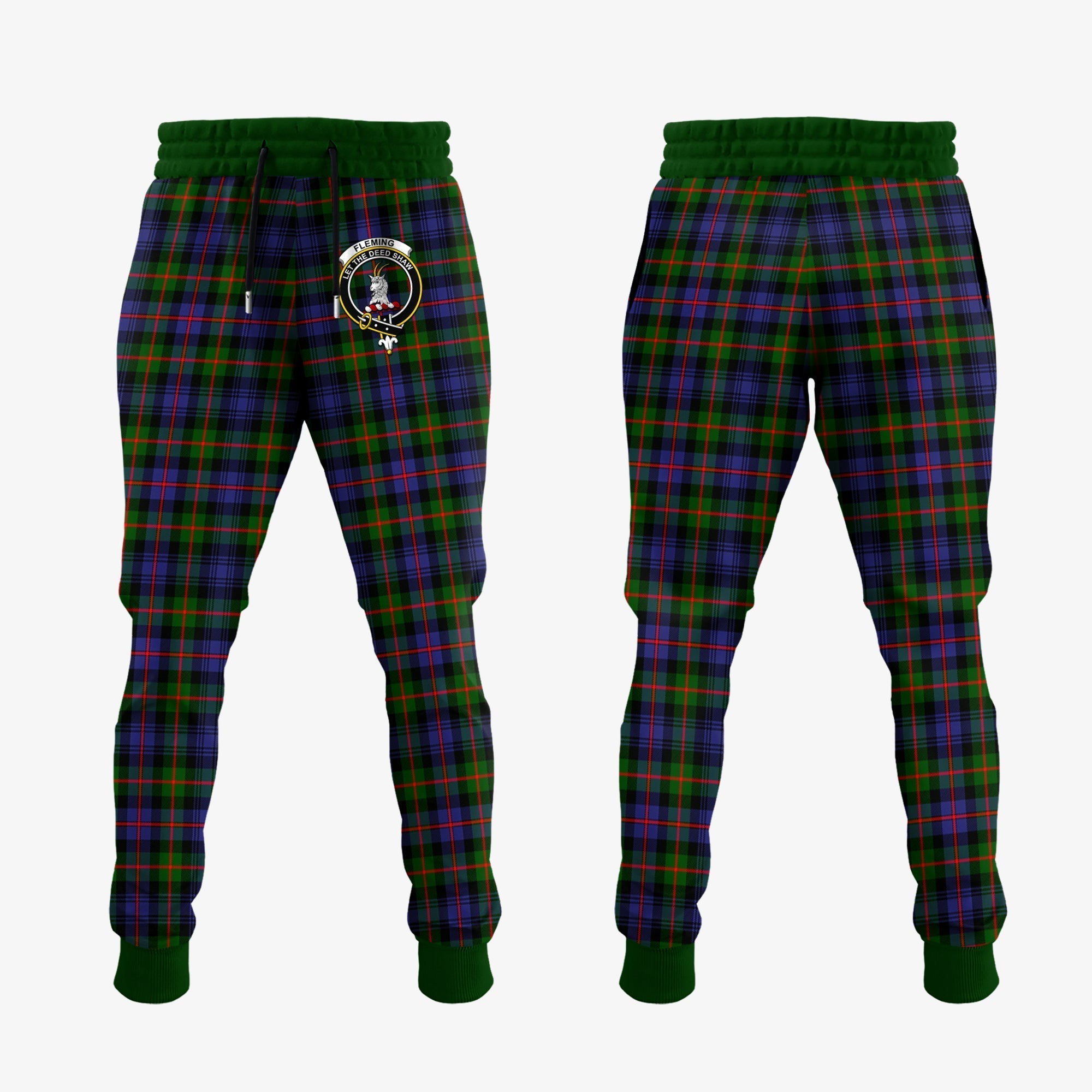 Clan Fleming Tartan Crest Jogger Sweatpants LS87 Clan Fleming Tartan Today   