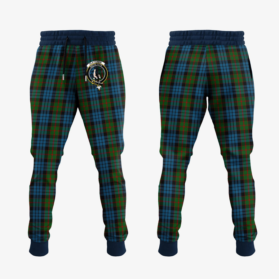 Clan Fletcher Of Dunans Tartan Crest Jogger Sweatpants