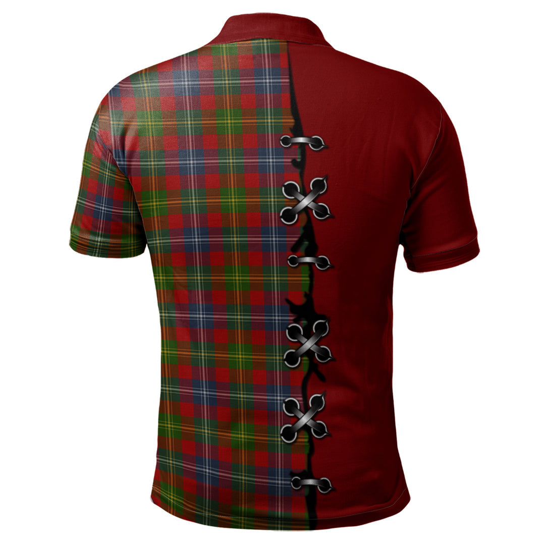 Clan Forrester or Foster Tartan Polo Shirt - Lion Rampant And Celtic Thistle Style DF46 Forrester or Foster Tartan Tartan Polo   