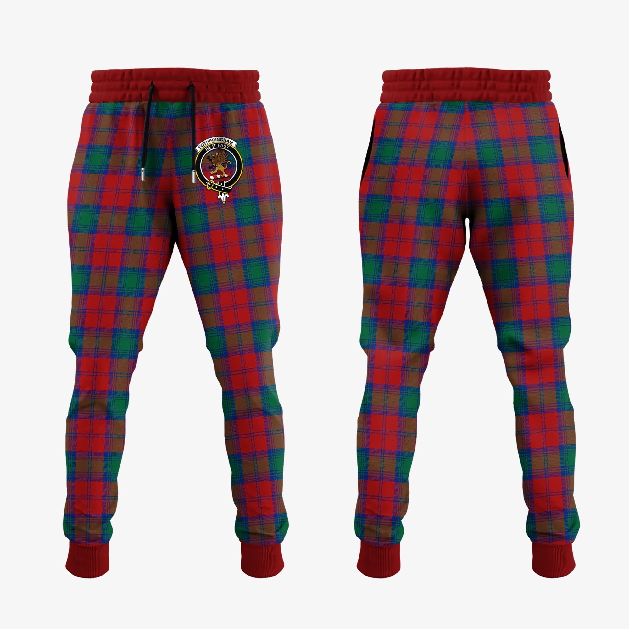 Clan Fotheringham Modern Tartan Crest Jogger Sweatpants JN84 Clan Fotheringham Tartan Today   
