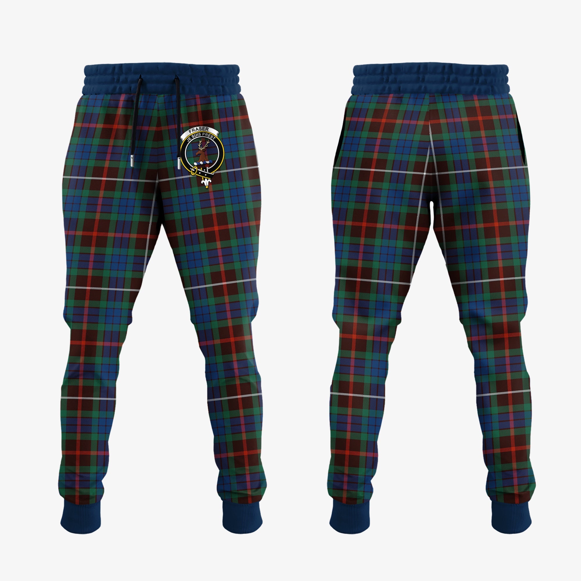 Clan Fraser Hunting Ancient Tartan Crest Jogger Sweatpants BY79 Clan Fraser Tartan Today   