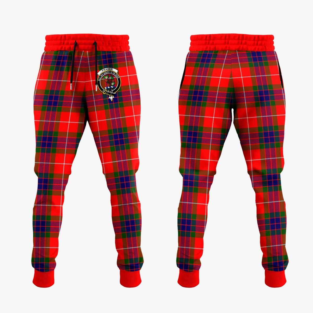 Clan Fraser Modern Tartan Crest Jogger Sweatpants BS68 Clan Fraser Tartan Today   