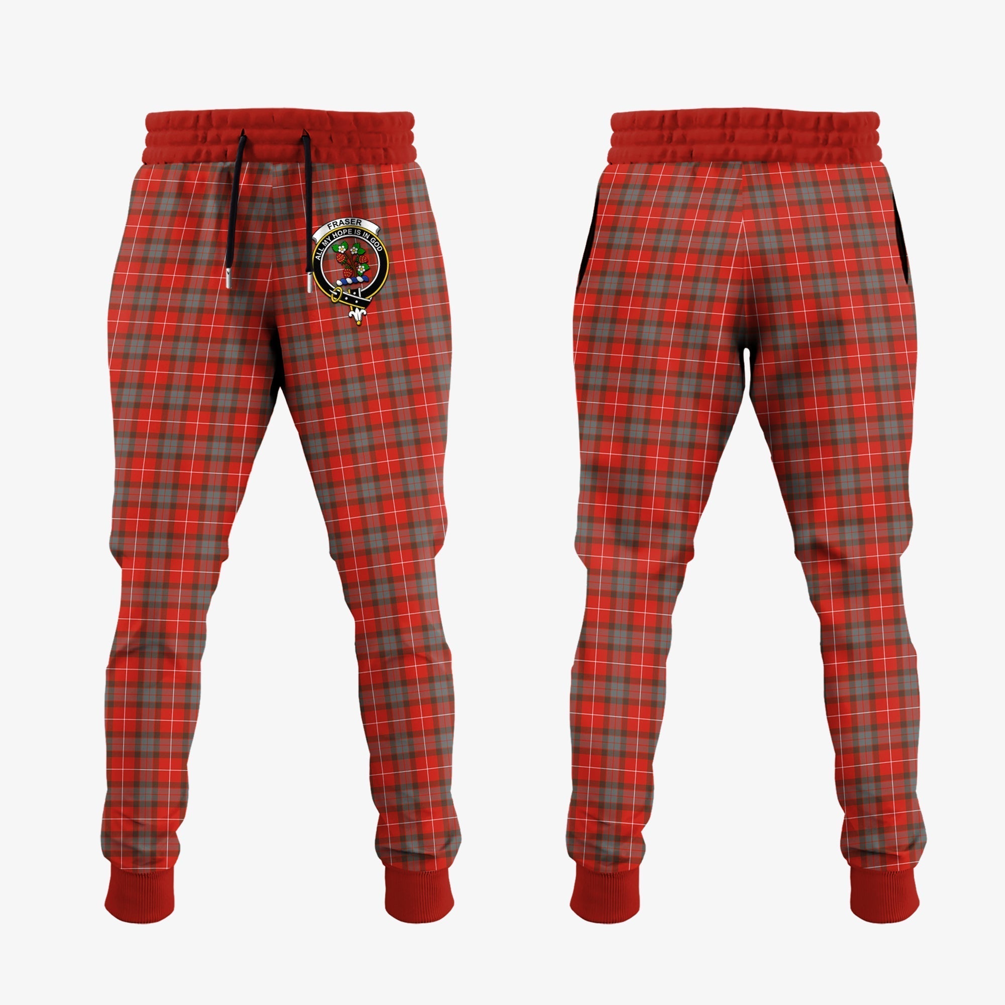 Clan Fraser Weathered Tartan Crest Jogger Sweatpants WV27 Clan Fraser Tartan Today   