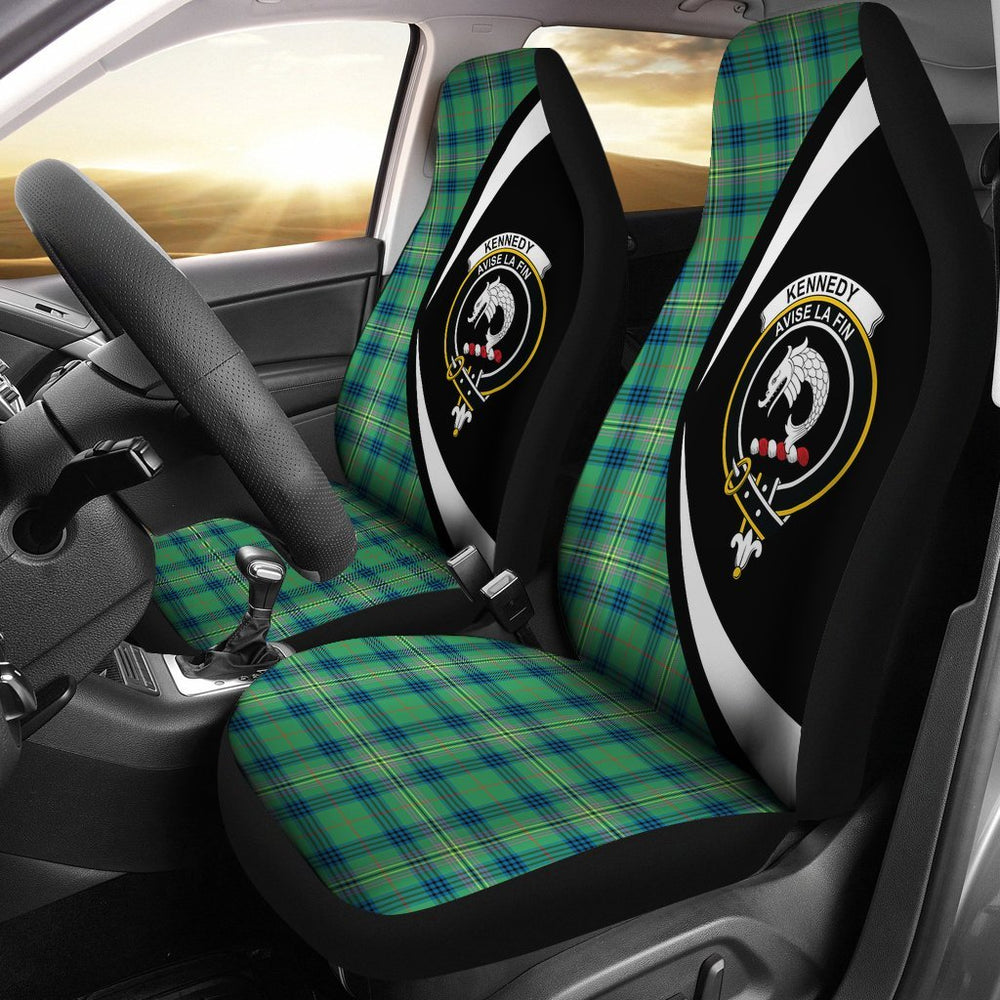 Clan Kennedy Ancient Tartan Crest Circle Car Seat Cover PT47 Clan Kennedy Tartan Today   